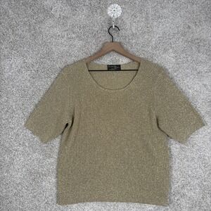 Christine Phillipe SIZE Small Gold‎ Vintage Short Sleeve Sweater